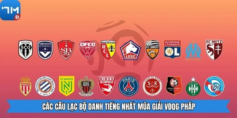 Các câu lạc bộ danh tiếng nhất mùa giải VĐQG Pháp